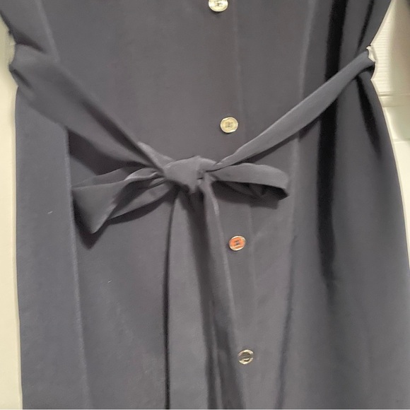 The Limited Solid Navy Button Down Rollup Sleeve Dress Size 8 - Picture 7 of 11